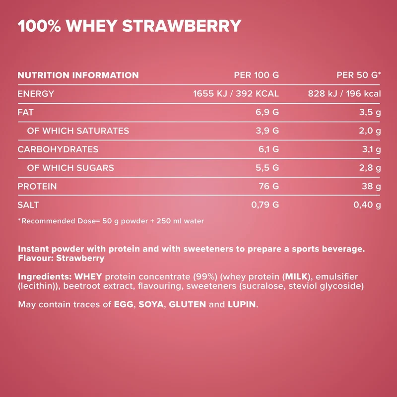 100% Whey Protein (900g) - Strawberry