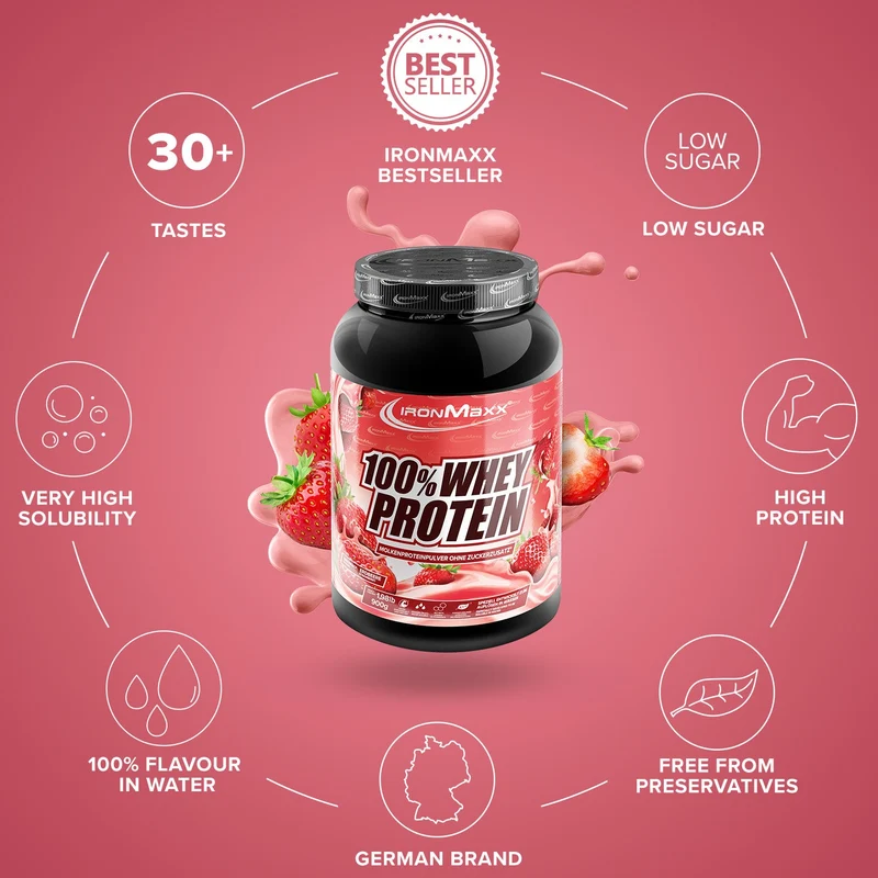 100% Whey Protein (900g) - Strawberry