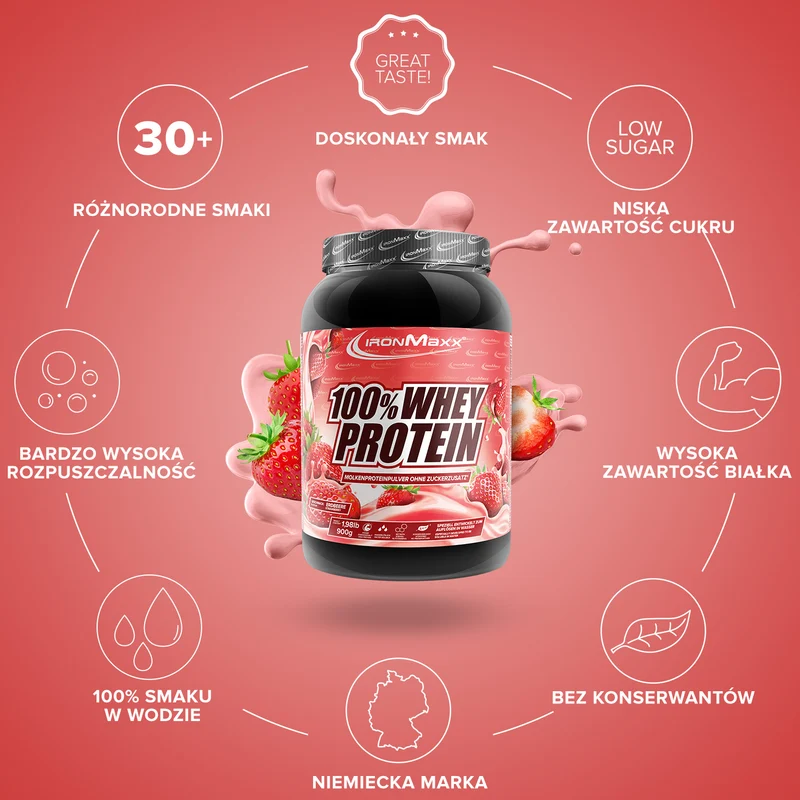 100% Whey Protein (900g) - Strawberry