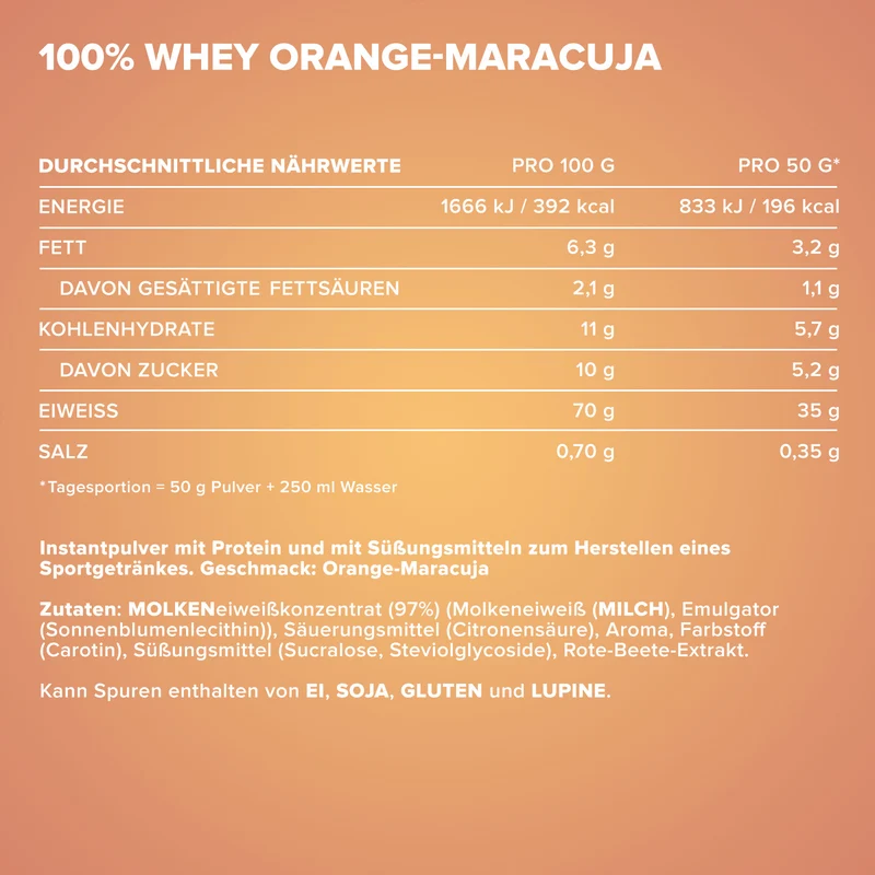 100% Whey Protein (900g) - Orange Maracuja