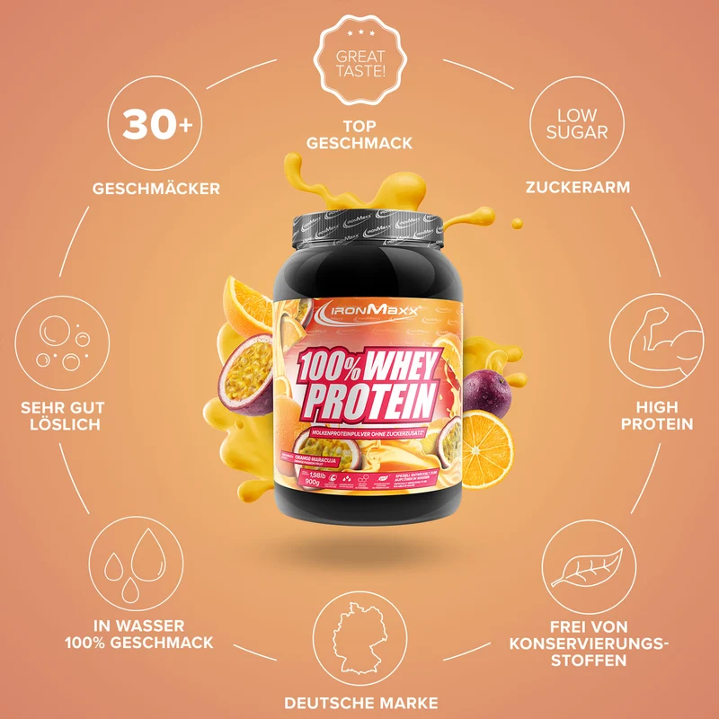 100% Whey Protein (900g) - Orange Maracuja