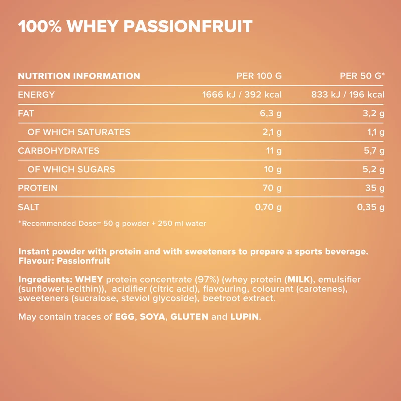 100% Whey Protein (900g) - Orange Maracuja