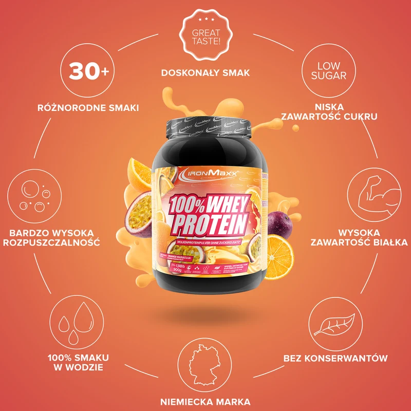 100% Whey Protein (900g) - Orange Maracuja