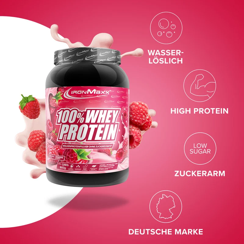 100% Whey Protein (900g) - Himbeere
