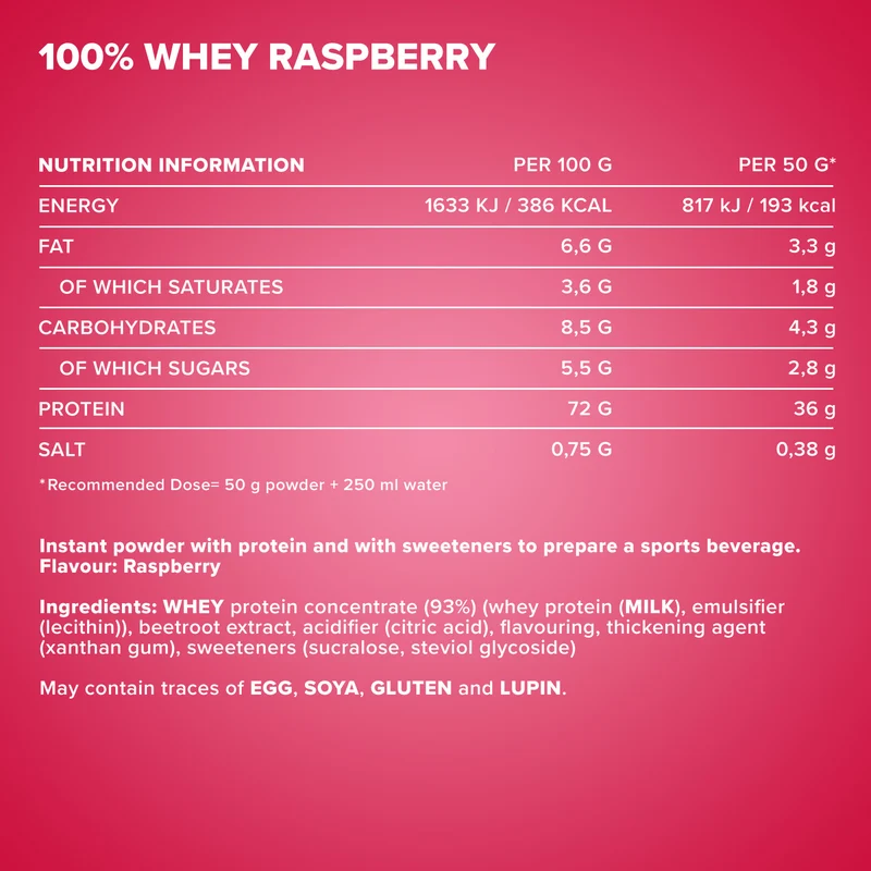 100% Whey Protein (900g) - Himbeere