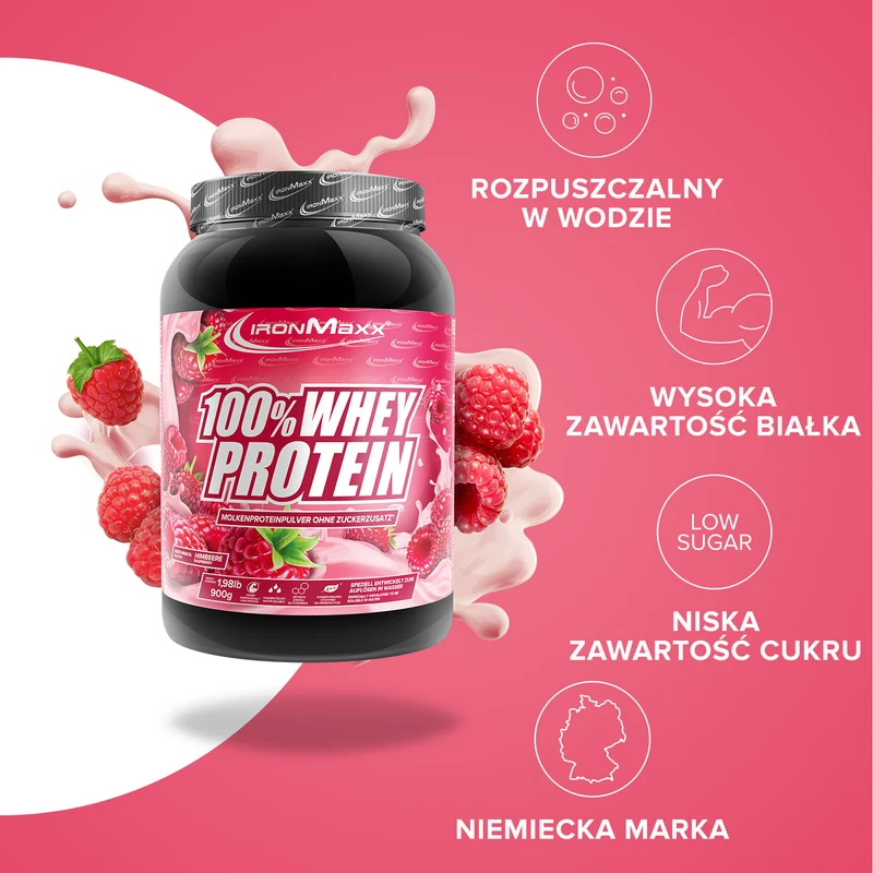 100% Whey Protein (900g) - Himbeere