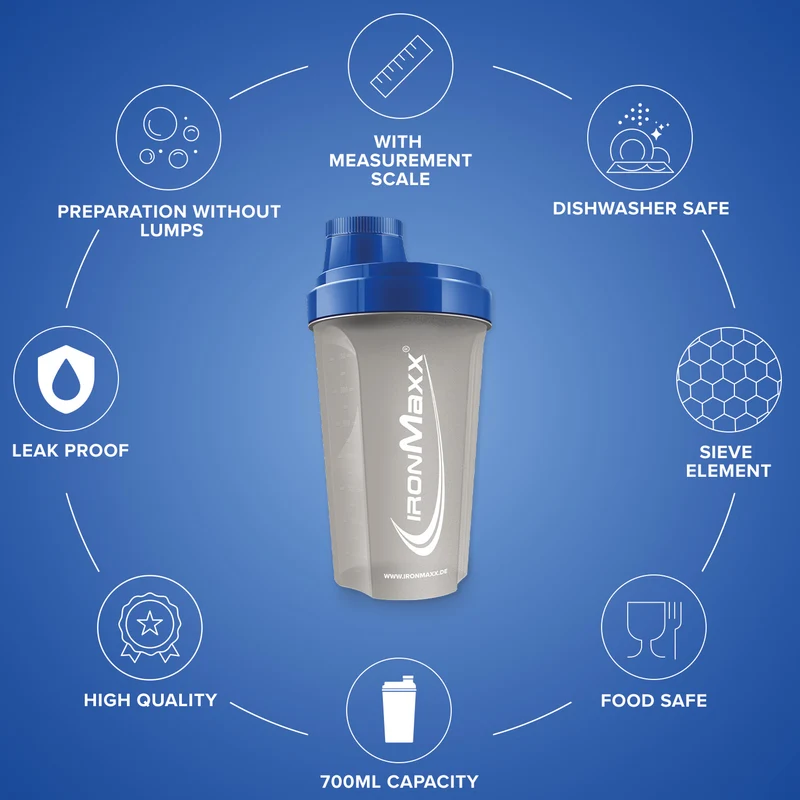 Shaker (700ml) - Transparent-Blau