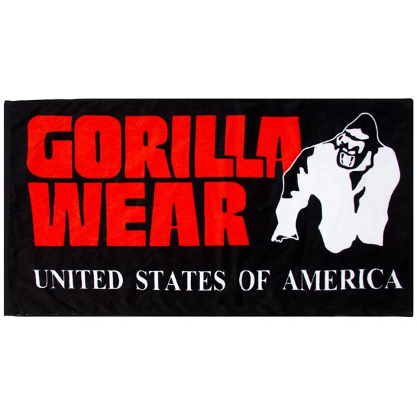 Gorilla Wear CLASSIC GYM TOWEL 50x100 cm, Black/Red