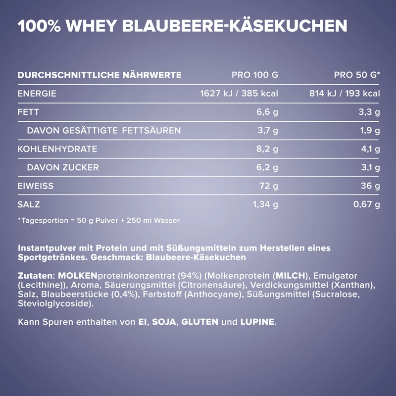 100% Whey Protein (900g) - Blueberry Cheesecake