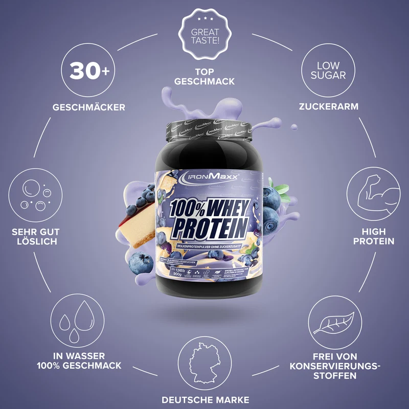 100% Whey Protein (900g) - Blueberry Cheesecake