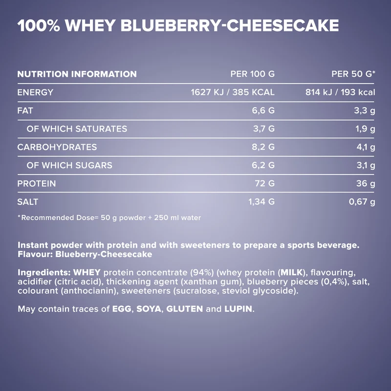 100% Whey Protein (900g) - Blueberry Cheesecake