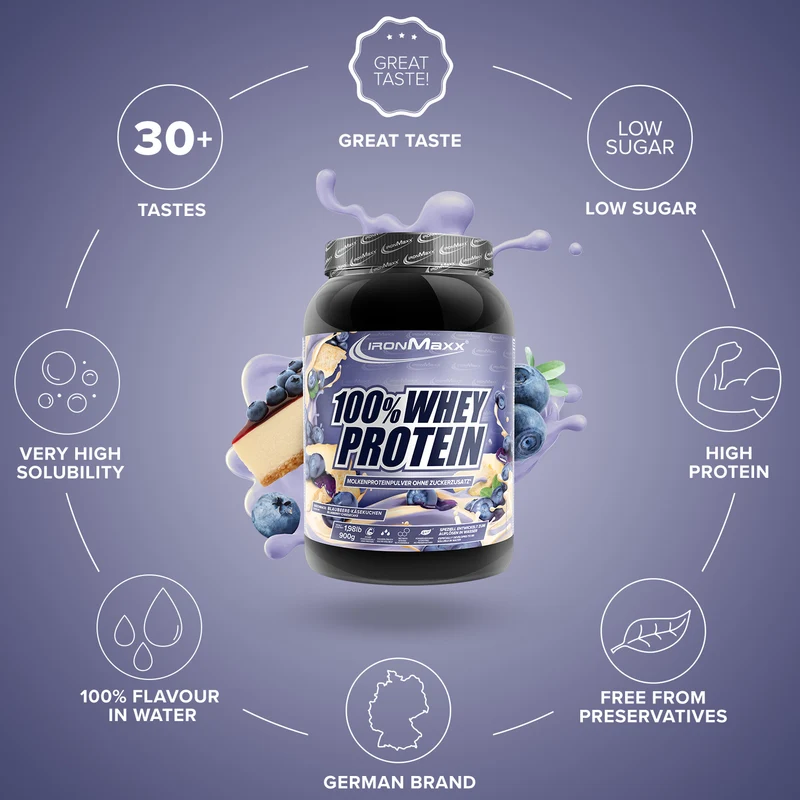 100% Whey Protein (900g) - Blueberry Cheesecake