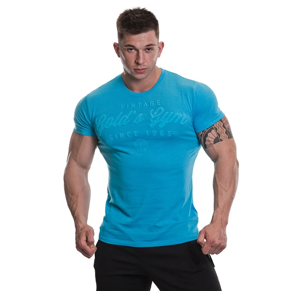 Gold's Gym PRINTED VINTAGE STYLE T-SHIRT, Blue Marlin