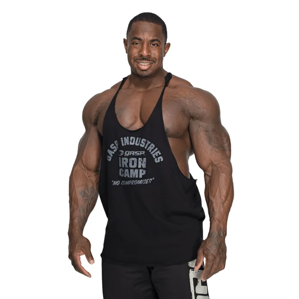 GASP STRINGER TANK TOP, Black Grey