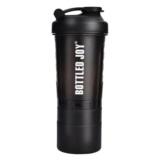 800ml Three-Layer Protein Shaker Bottle Non-Toxic Wide Mouth 100% Leak Proof Shaker With Stir Ball