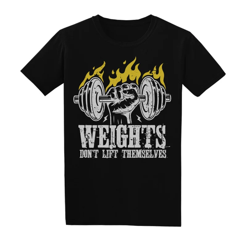 WEIGHTS DON T LIFT THEMSELVES - Regular Shirt - Frontprint
