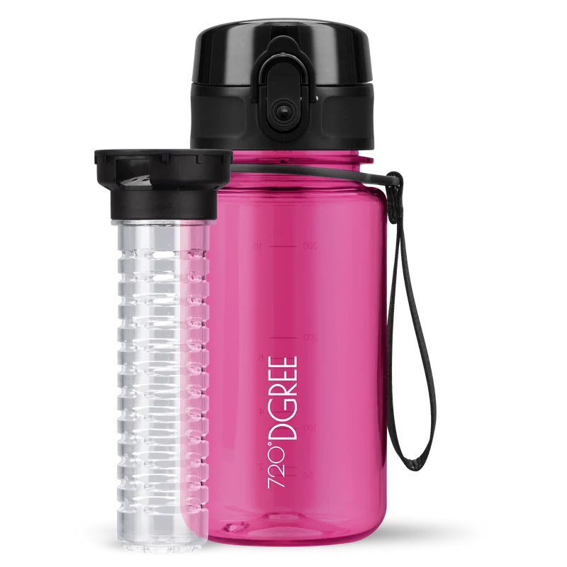 uberBottle Trinkflasche | crystalClear Fruchtbehälter - 350ml