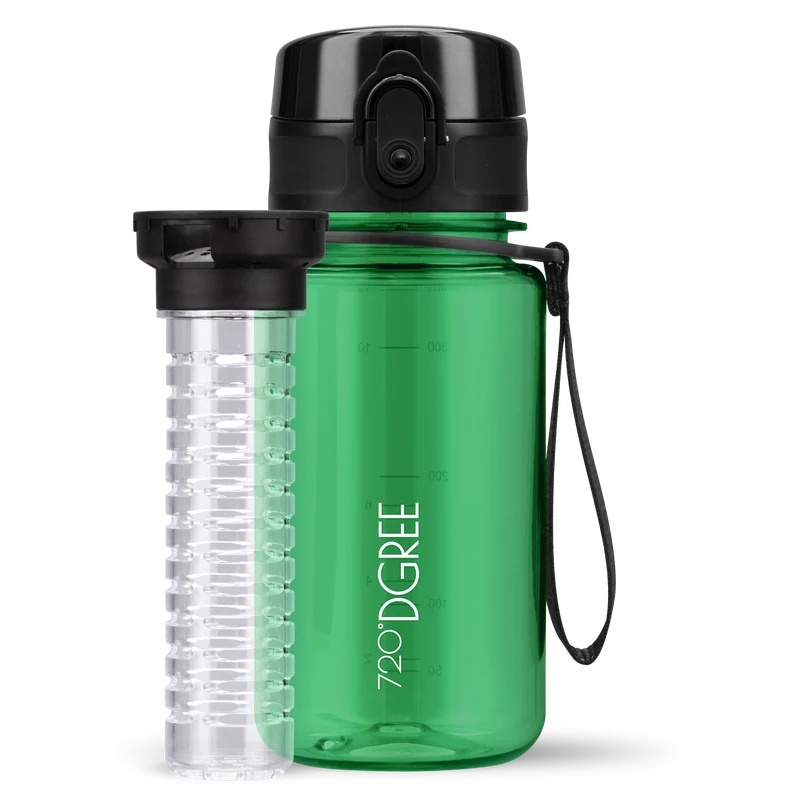 uberBottle Trinkflasche | crystalClear Fruchtbehälter - 350ml