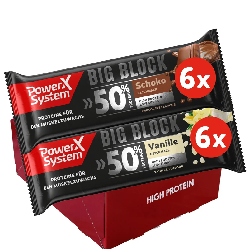 Big Block Mix Pack Schoko Vanille - 12 x 100g