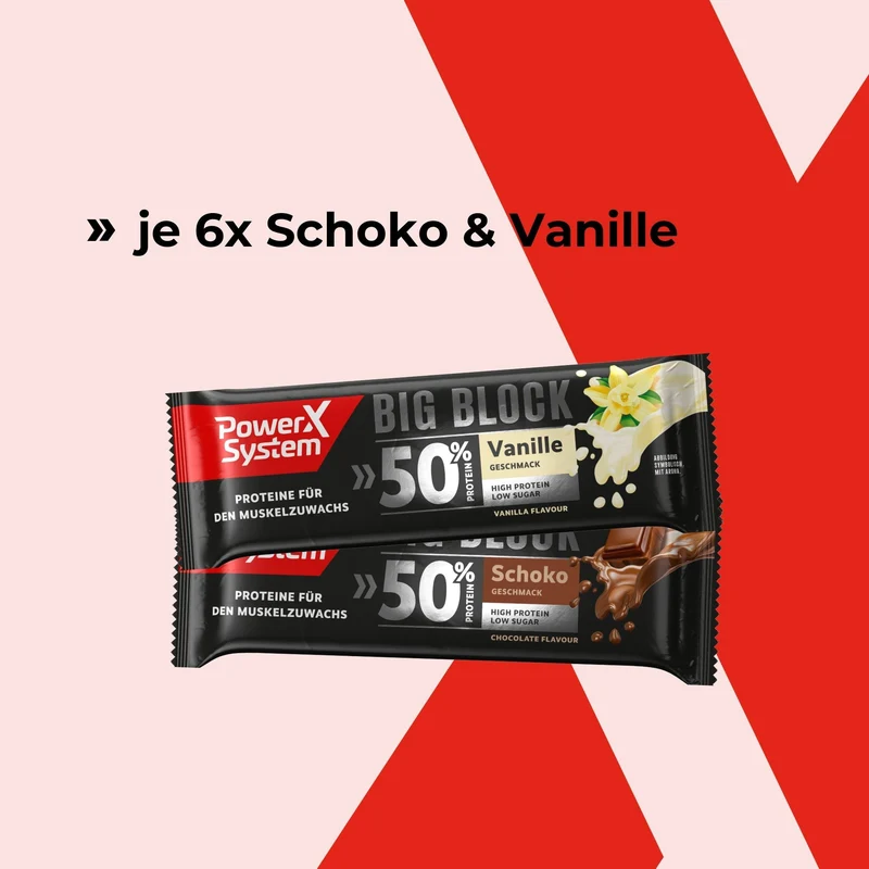 Big Block Mix Pack Schoko Vanille - 12 x 100g