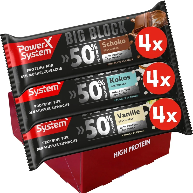 Big Block Mix Pack Kokos Schoko Vanille - 12 x 100g