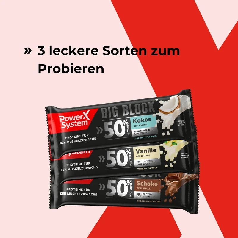 Big Block Mix Pack Kokos Schoko Vanille - 12 x 100g