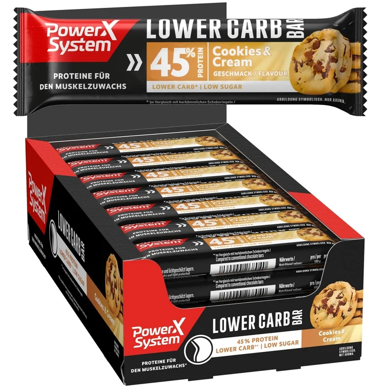Lower Carb Bar Cookies & Cream - 28 x 40g