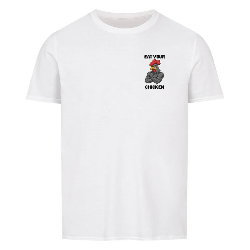EAT YOUR CHICKEN - Regular Shirt - Frontprint klein