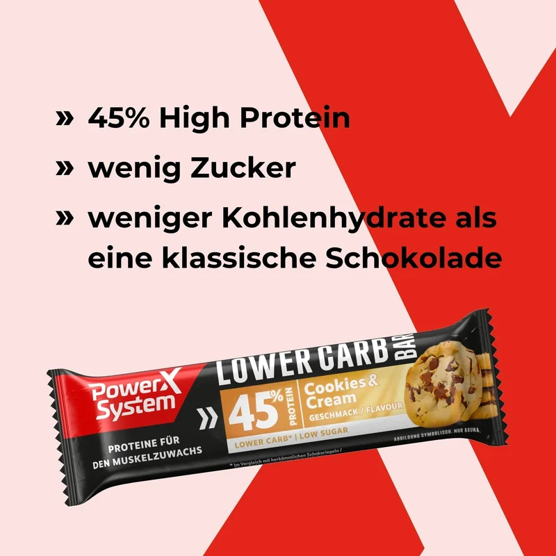 Lower Carb Bar Cookies & Cream - 28 x 40g