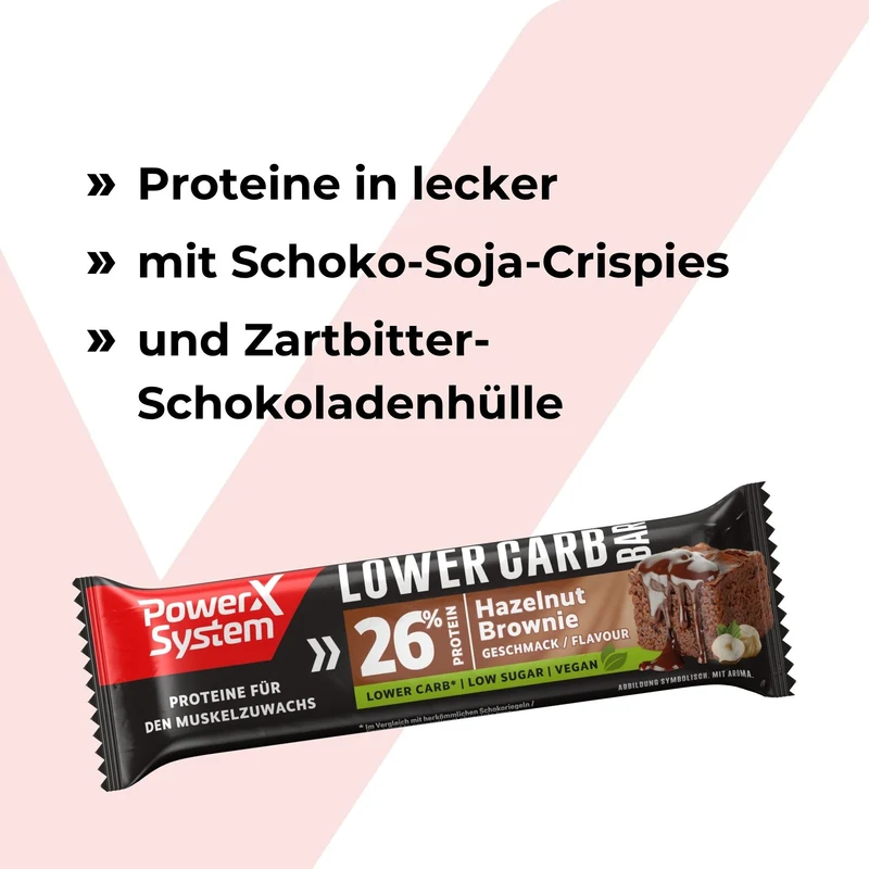 Lower Carb Bar Vegan Hazelnut Brownie - 28 x 40g