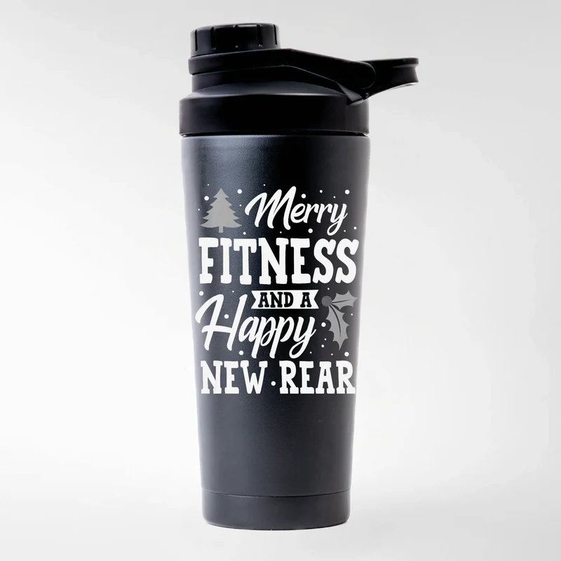 Merry Fitness & Happy New Rear - EDELSTAHL SHAKER