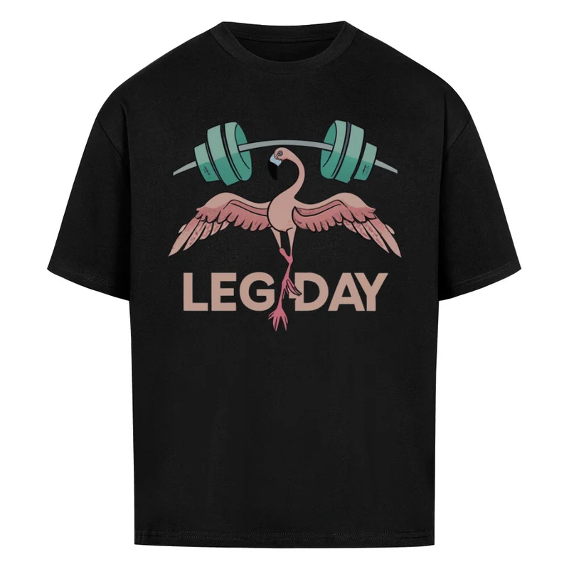 LEG DAY FLAMINGO - OVERSIZED SHIRT (FRONTPRINT)