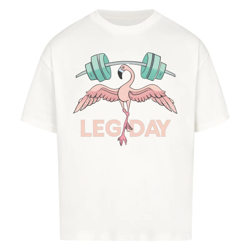 LEG DAY FLAMINGO - OVERSIZED SHIRT (FRONTPRINT)