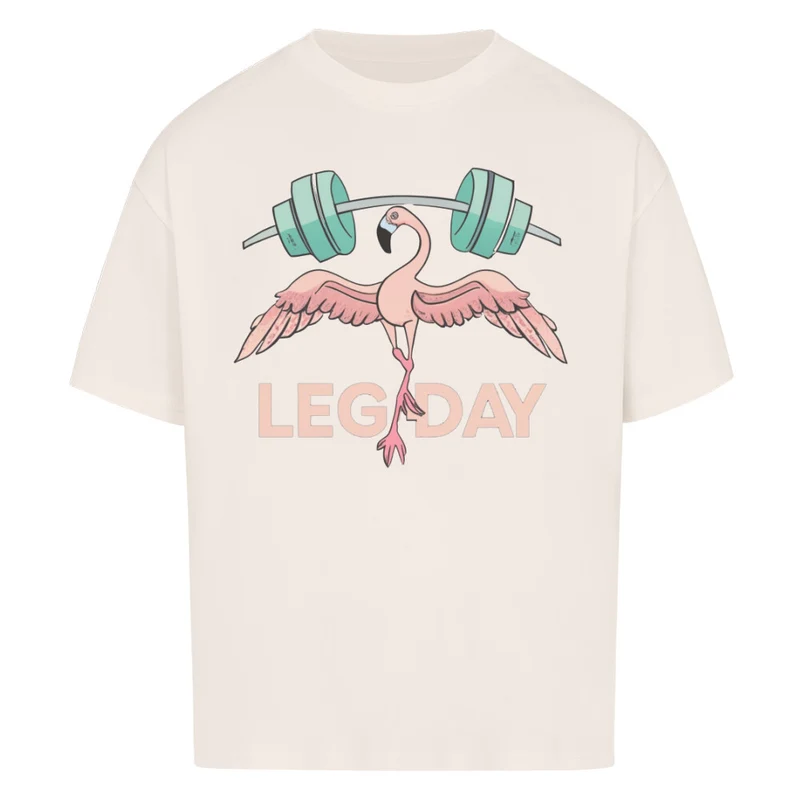 LEG DAY FLAMINGO - OVERSIZED SHIRT (FRONTPRINT)