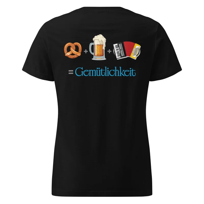 Pretzel + Bier + Accordion = Gemutlichkeit - Women's T-Shirt