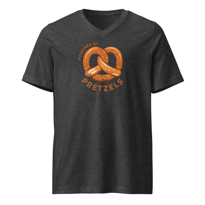Powered by Pretzels - Dark Unisex V-Neck T-Shirt
