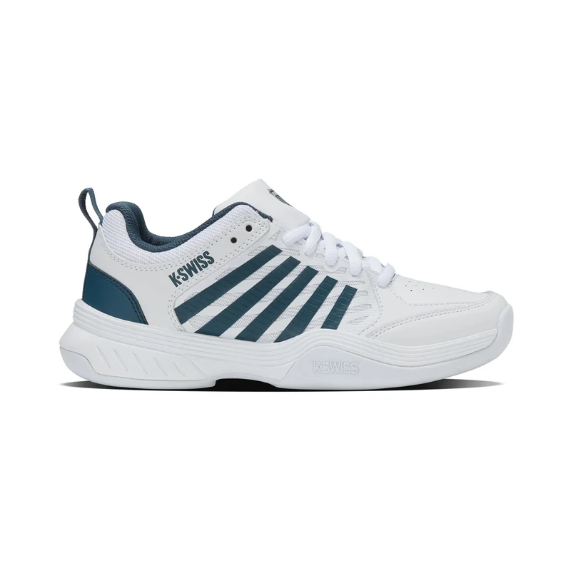 Court Express 2 Teppichschuh Kinder - weiß, petrol