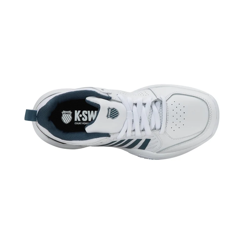 Court Express 2 Teppichschuh Kinder - weiß, petrol