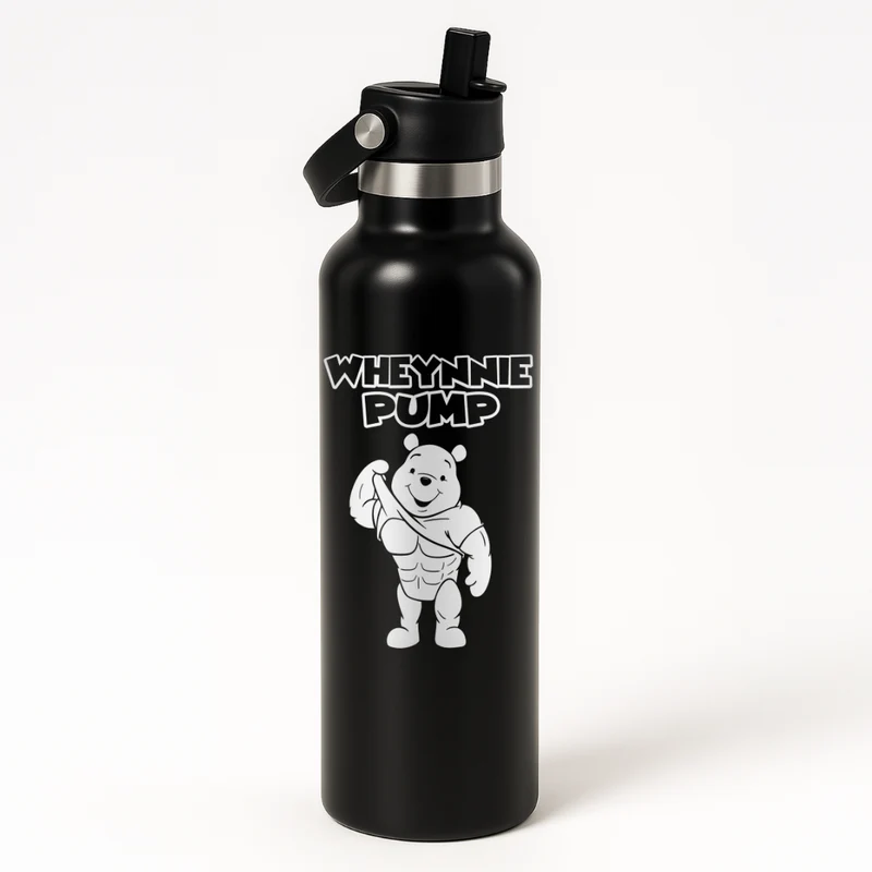 Thermo Edelstahl Sportflasche – 750 ml | Doppelwandig & mit Klapp-Strohhalm
