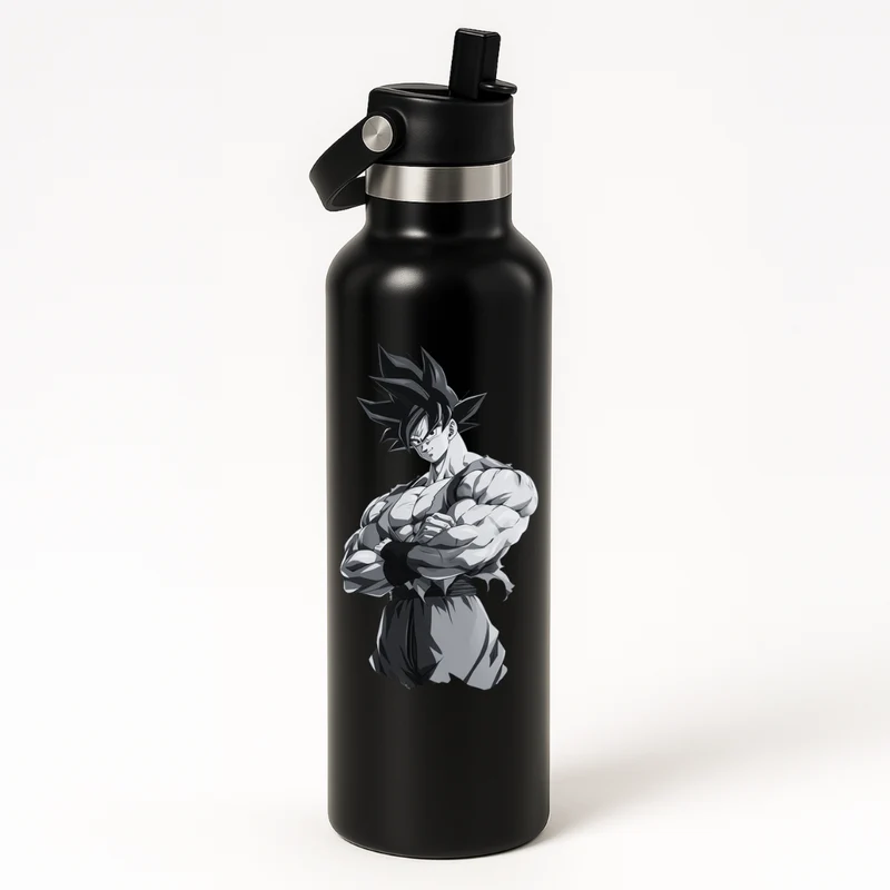Thermo Edelstahl Sportflasche – 750 ml | Doppelwandig & mit Klapp-Strohhalm