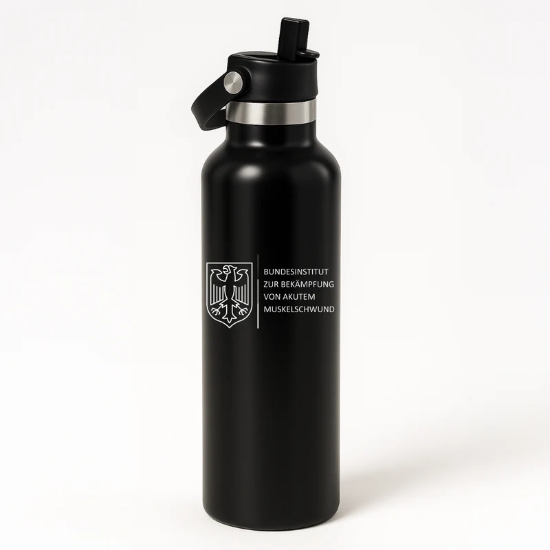 Thermo Edelstahl Sportflasche – 750 ml | Doppelwandig & mit Klapp-Strohhalm