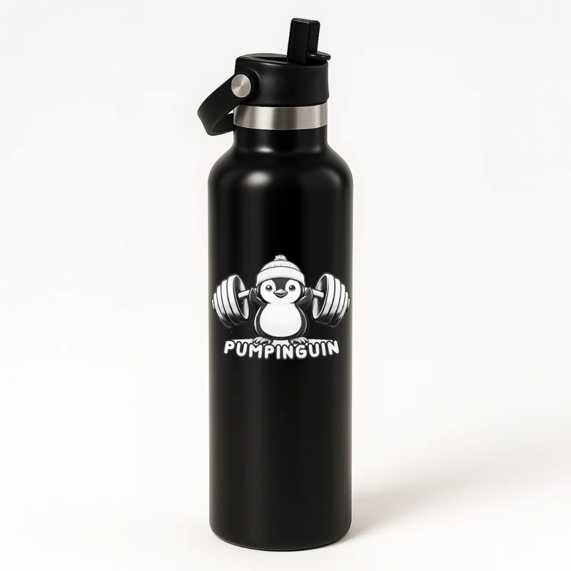 Thermo Edelstahl Sportflasche – 750 ml | Doppelwandig & mit Klapp-Strohhalm