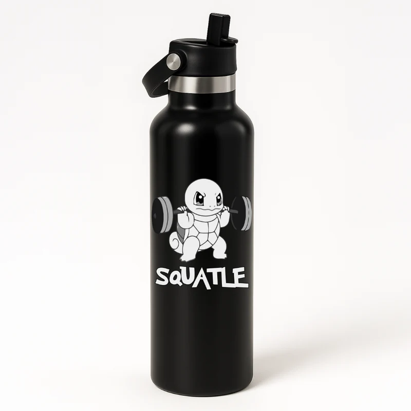 Thermo Edelstahl Sportflasche – 750 ml | Doppelwandig & mit Klapp-Strohhalm