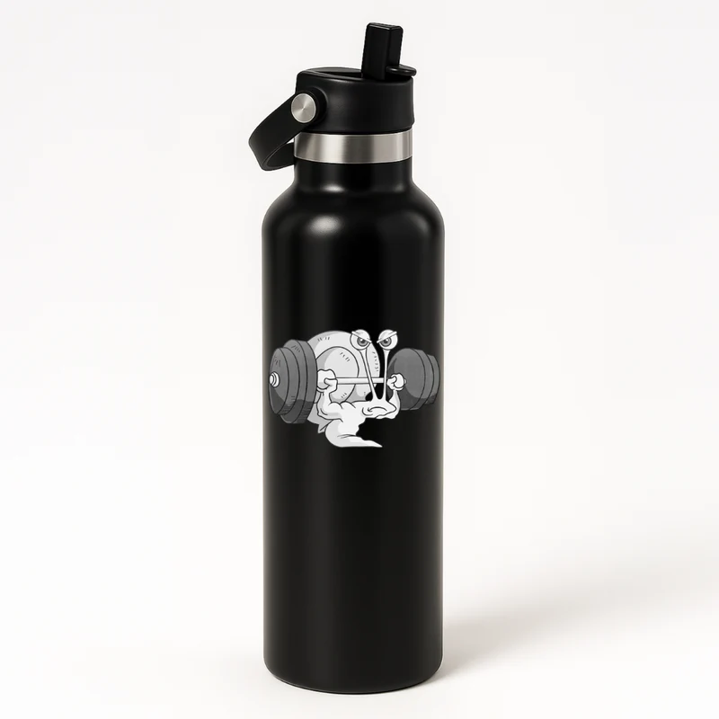 Thermo Edelstahl Sportflasche – 750 ml | Doppelwandig & mit Klapp-Strohhalm