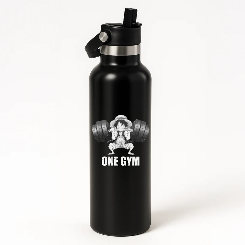 Thermo Edelstahl Sportflasche – 750 ml | Doppelwandig & mit Klapp-Strohhalm