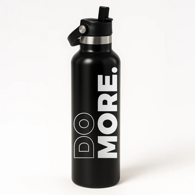 Thermo Edelstahl Sportflasche – 750 ml | Doppelwandig & mit Klapp-Strohhalm