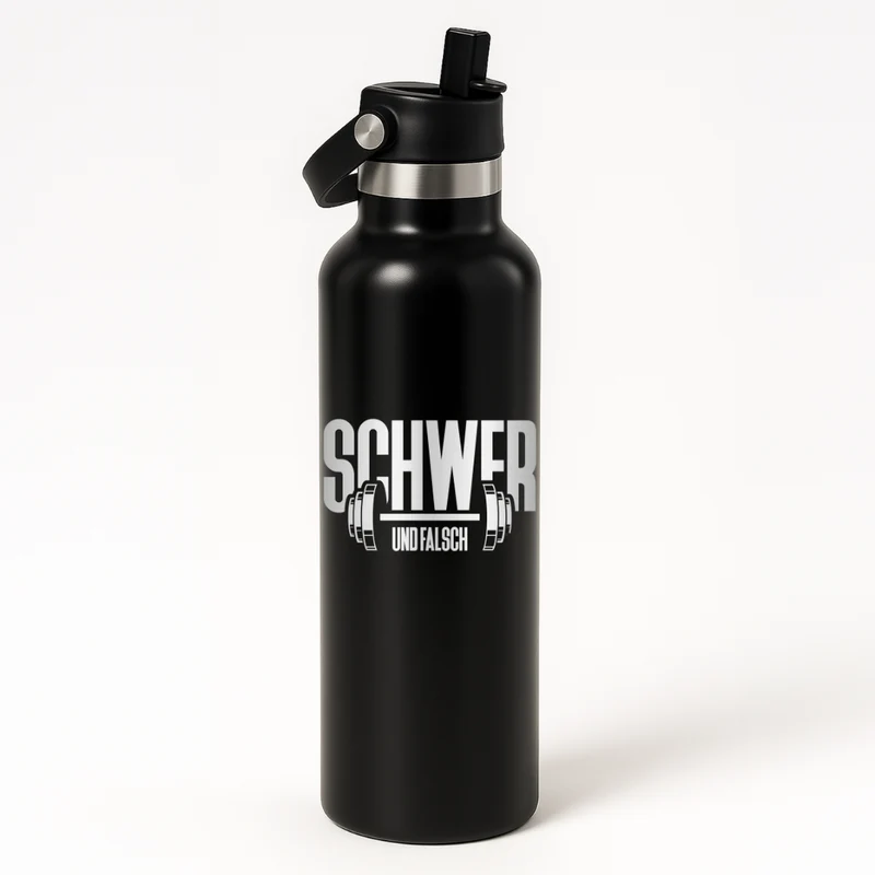 Thermo Edelstahl Sportflasche – 750 ml | Doppelwandig & mit Klapp-Strohhalm