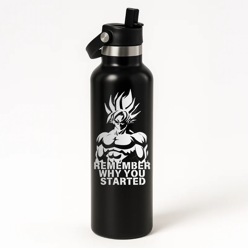 Thermo Edelstahl Sportflasche – 750 ml | Doppelwandig & mit Klapp-Strohhalm