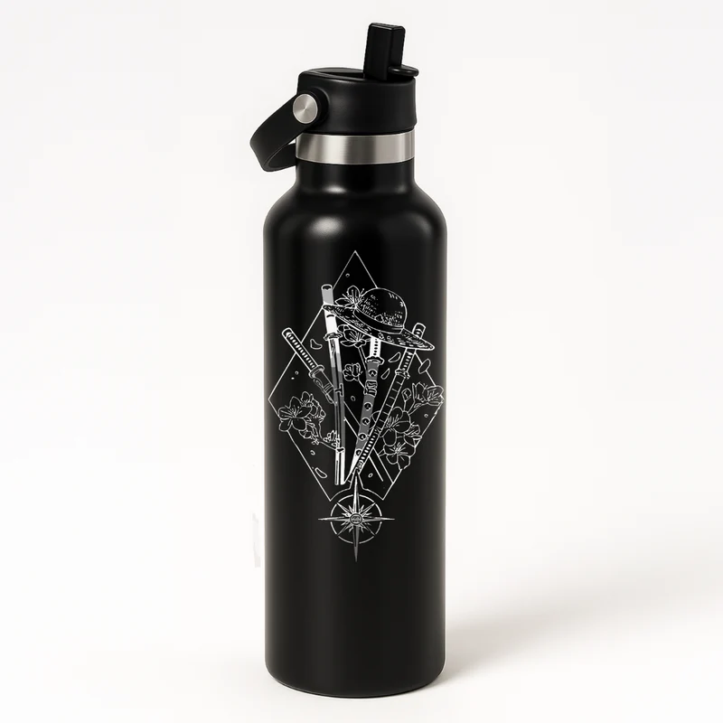 Thermo Edelstahl Sportflasche – 750 ml | Doppelwandig & mit Klapp-Strohhalm