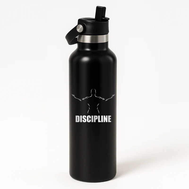 Thermo Edelstahl Sportflasche – 750 ml | Doppelwandig & mit Klapp-Strohhalm